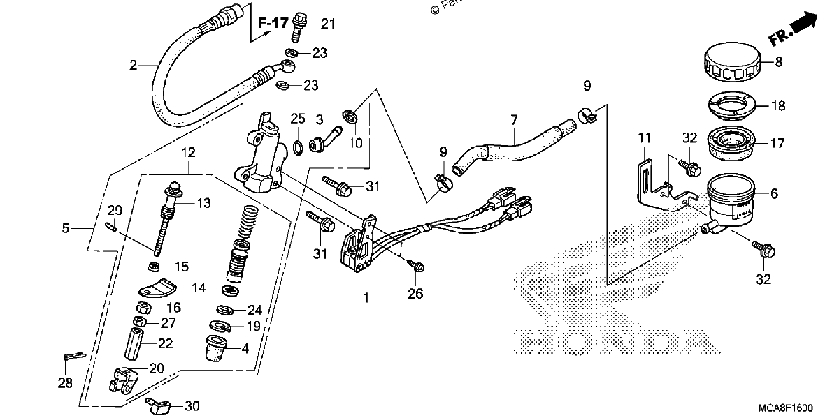 Diagrama de REAR BRAKE MASTER CYLINDER