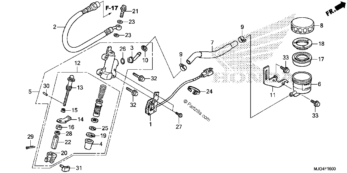 Diagrama de REAR BRAKE MASTER CYLINDER