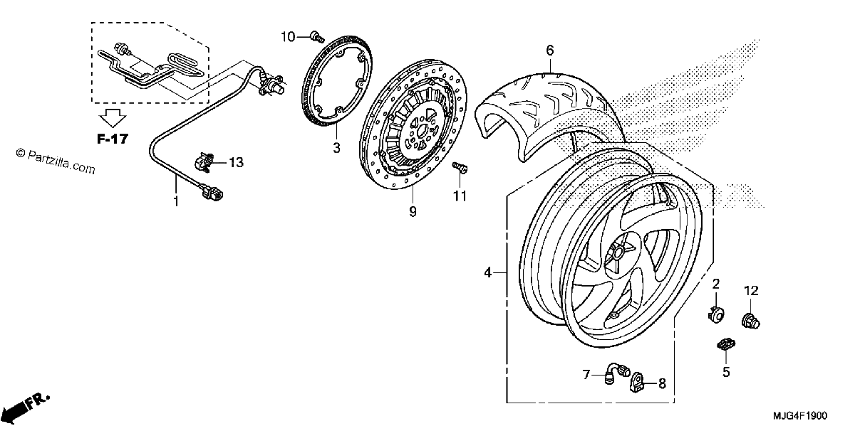 Diagrama de REAR WHEEL