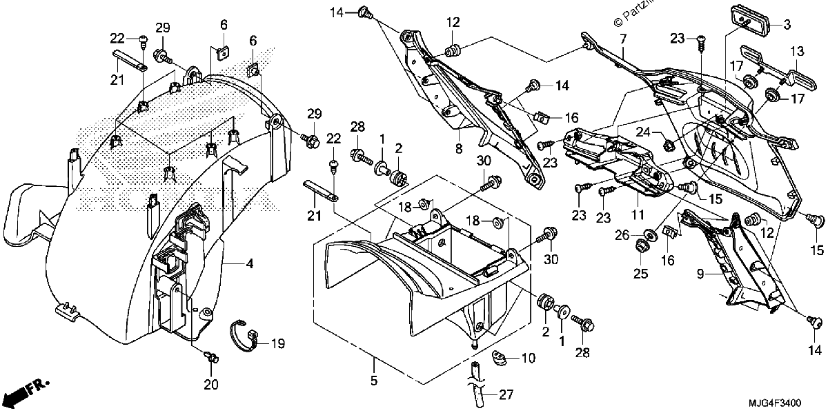Diagrama de REAR FENDER