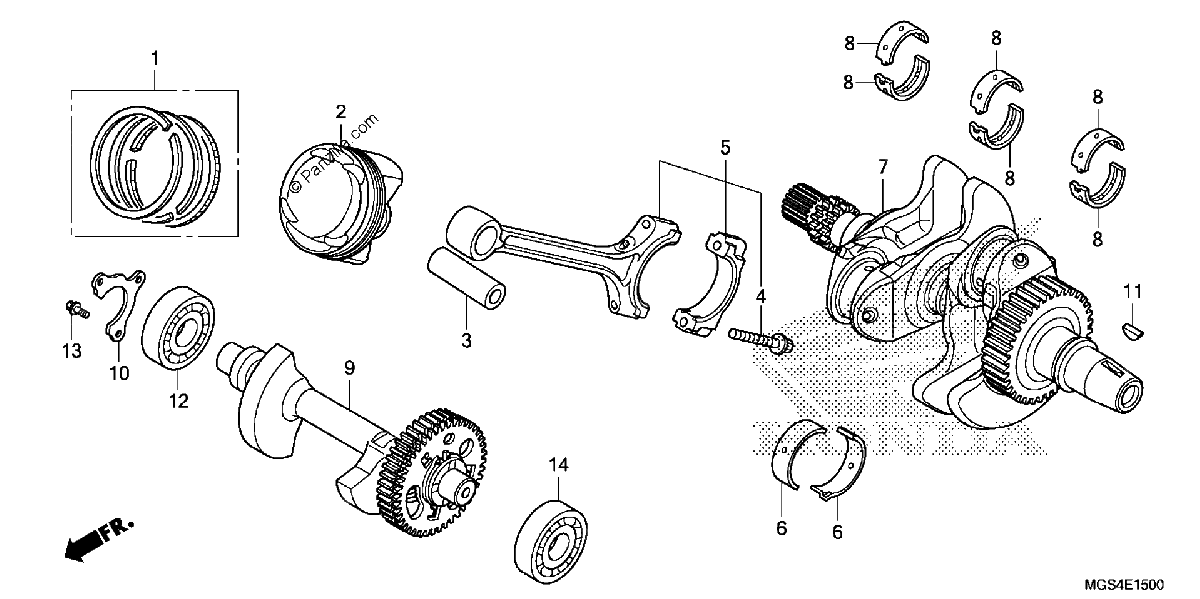 Diagrama de CRANKSHAFT PISTON