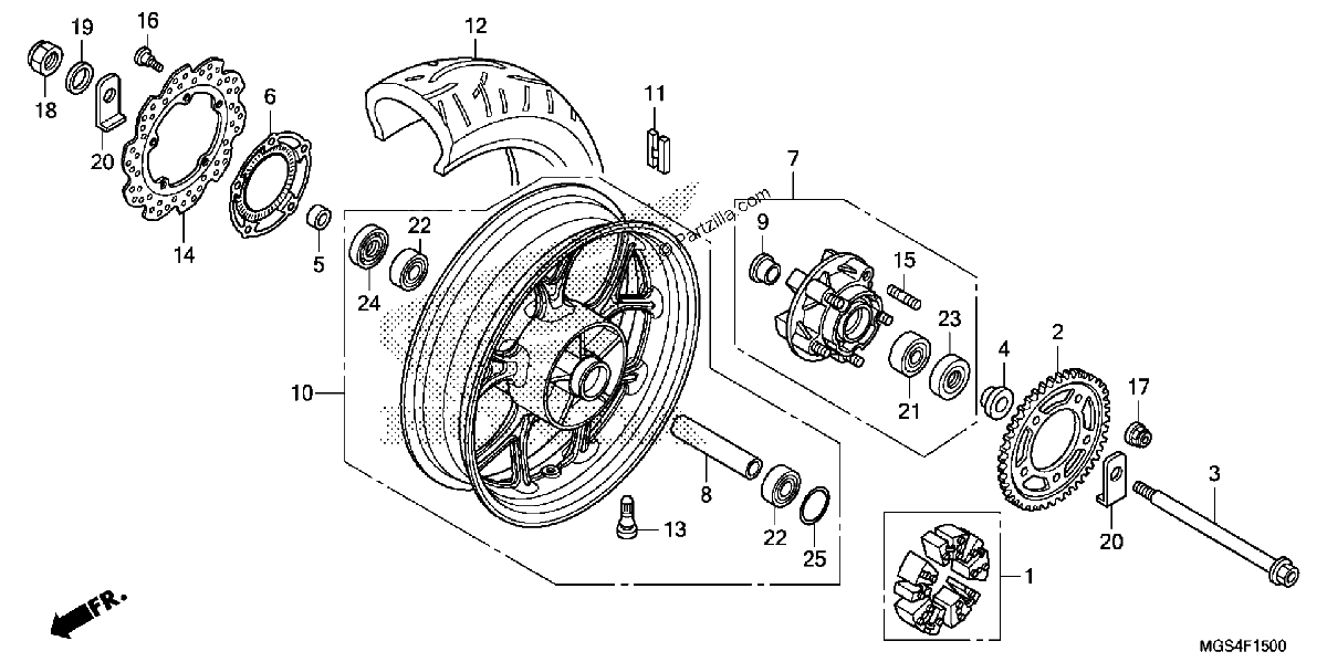 Diagrama de REAR WHEEL