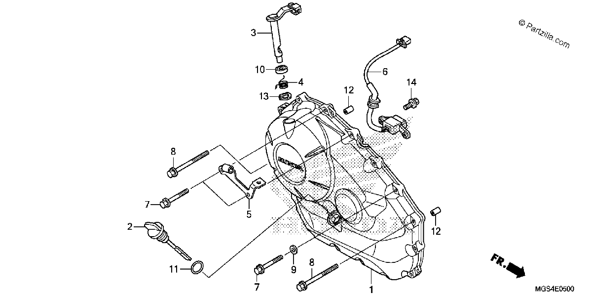 Diagrama de RIGHT CRANKCASE COVER 1
