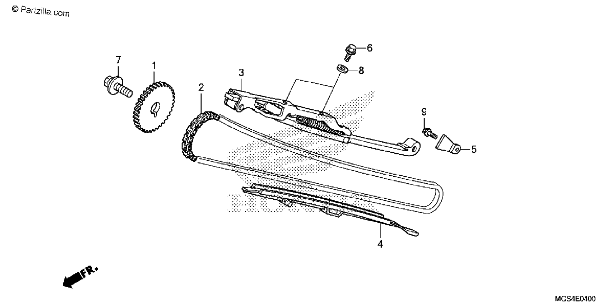 Diagrama de CAM CHAIN TENSIONER