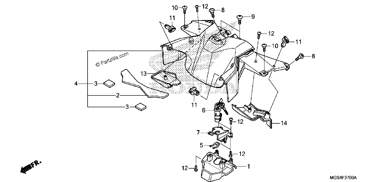 Diagrama de CENTER COVER