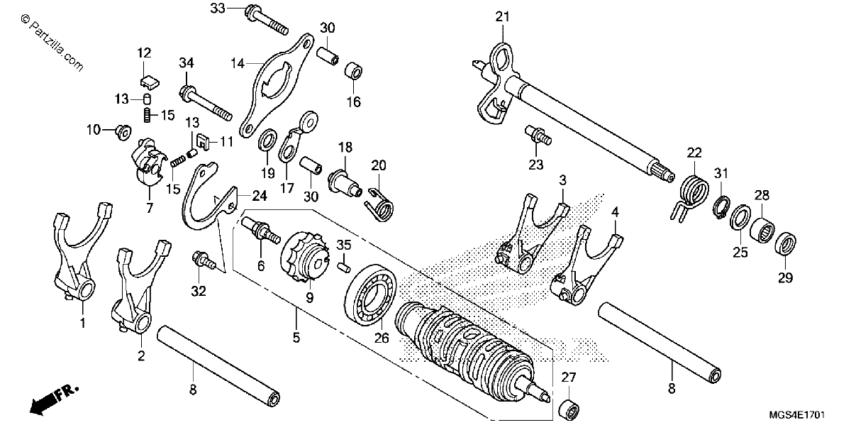 Diagrama de GEARSHIFT DRUM 2