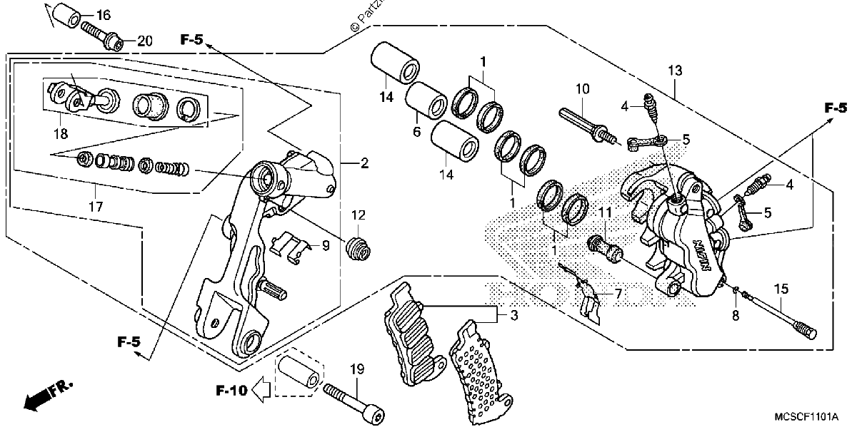 Diagrama de LEFT FRONT BRAKE CALIPER