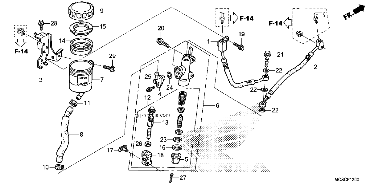 Diagrama de REAR BRAKE MASTER CYLINDER