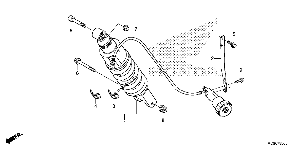 Diagrama de REAR SHOCK ABSORBER