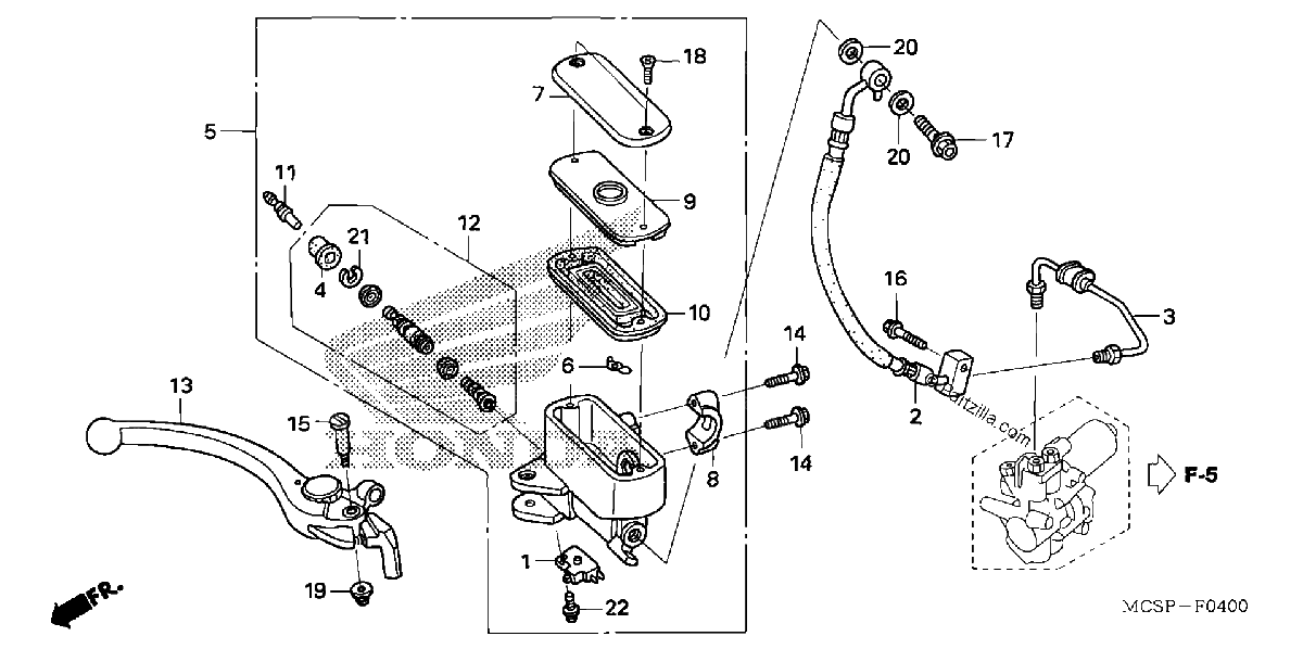 Diagrama de FRONT BRAKE MASTER CYLINDER