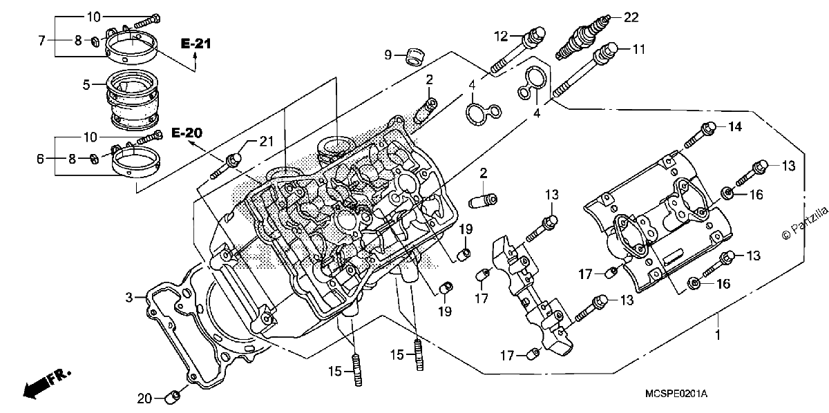 Diagrama de LEFT CYLINDER HEAD