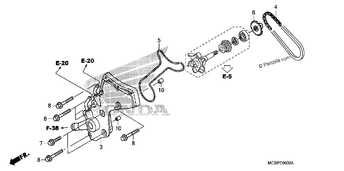 Diagrama de WATER PUMP COVER