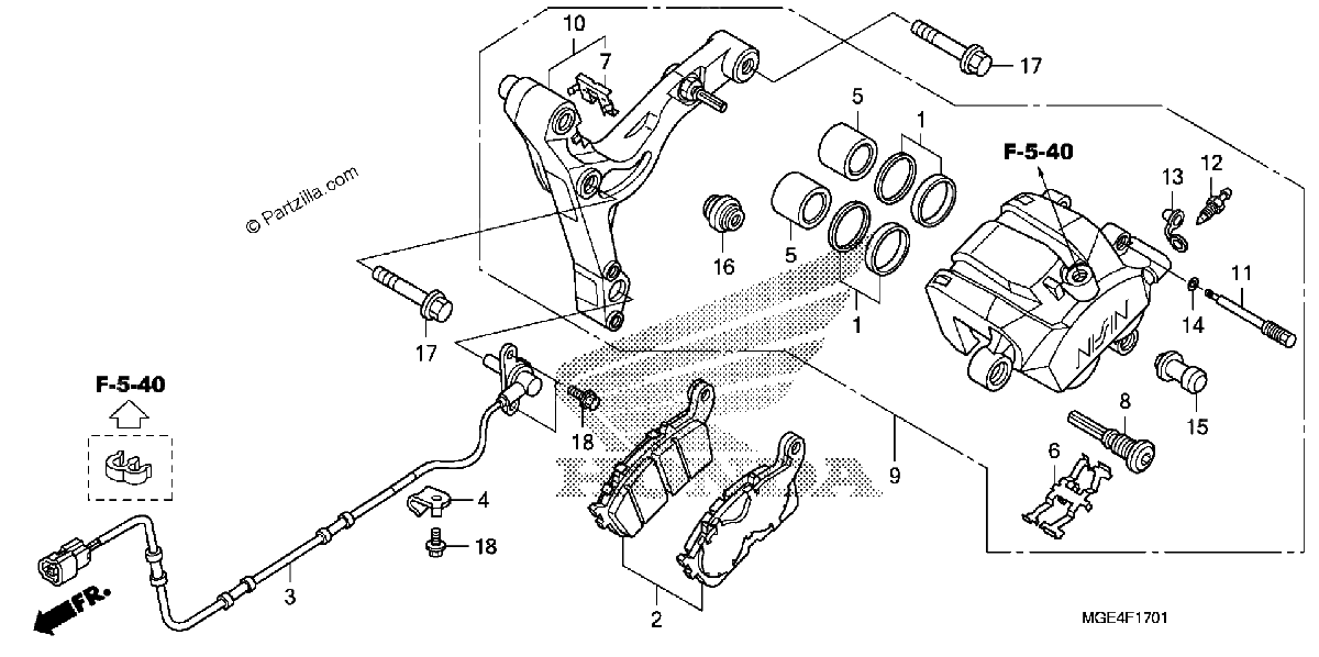 Diagrama de REAR BRAKE CALIPER 2