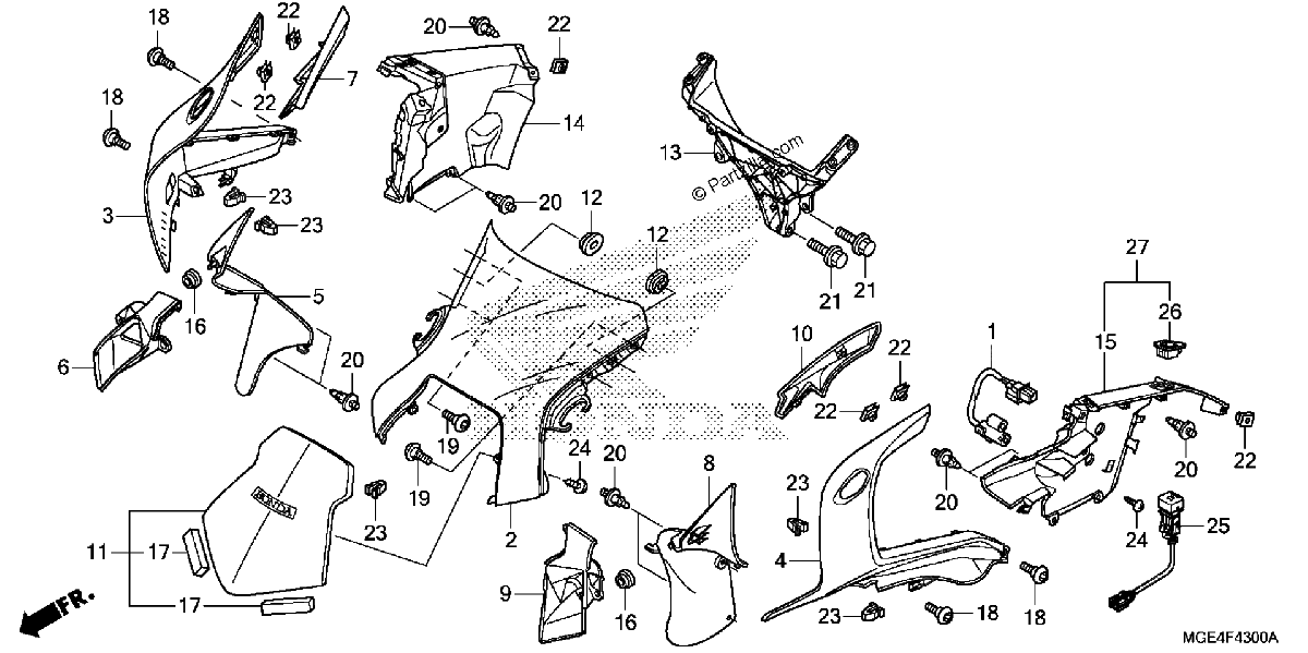 Diagrama de UPPER COWL