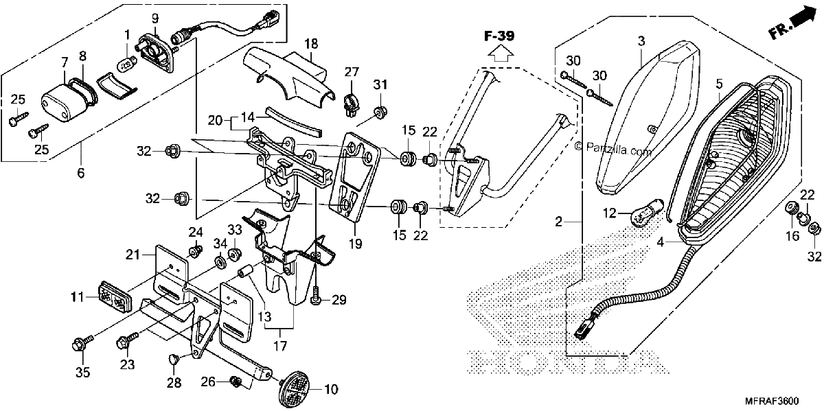 Diagrama de TAILLIGHT LICENSE LIGHT 1