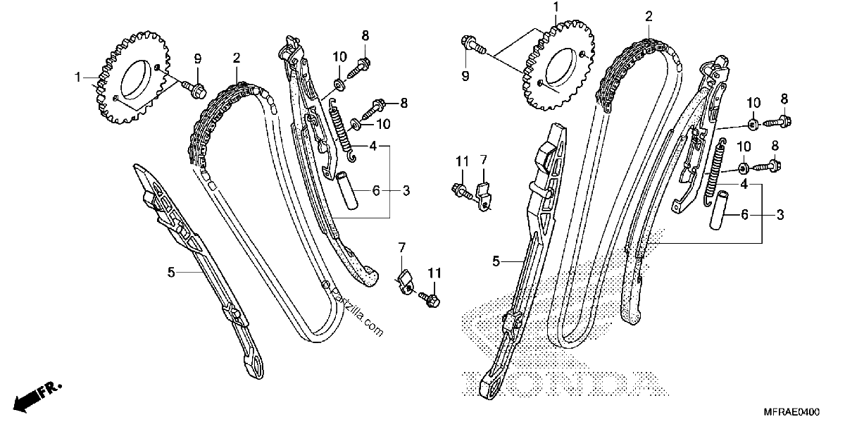 Diagrama de CAM CHAIN TENSIONER