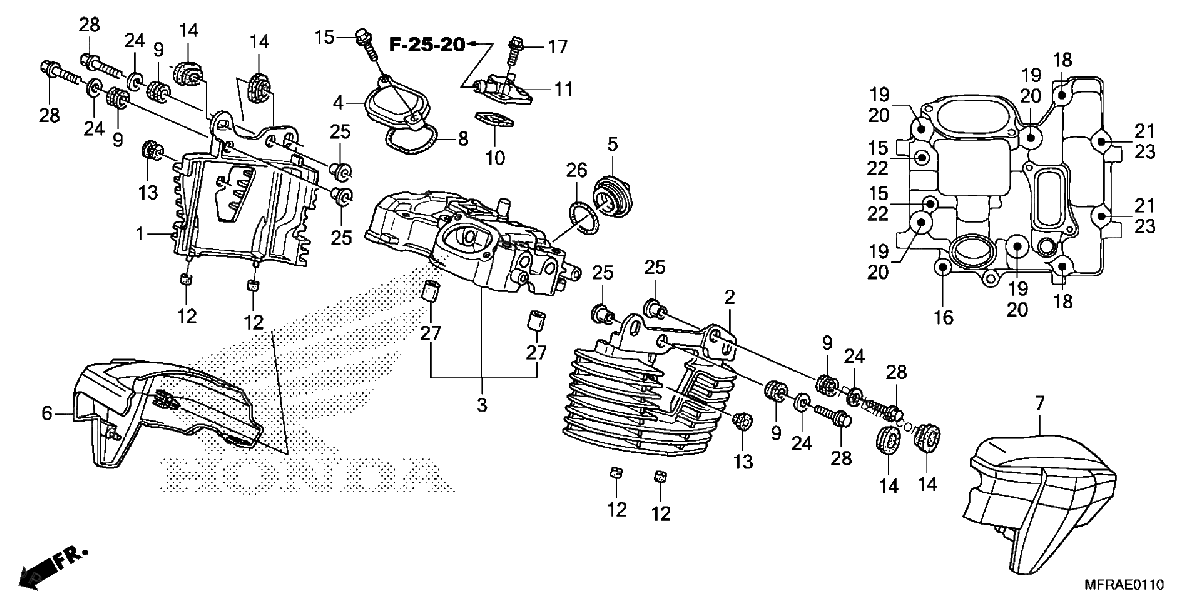 Diagrama de REAR CYLINDER HEAD COVER