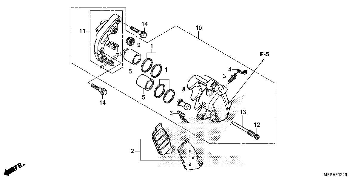 Diagrama de FRONT BRAKE CALIPER 1