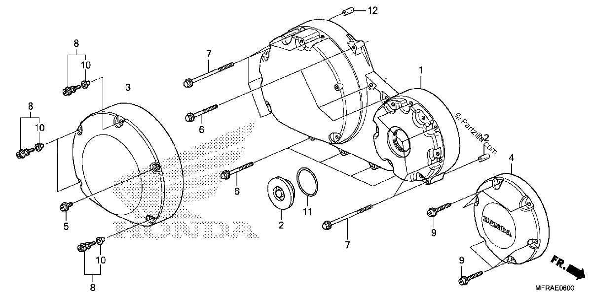 Diagrama de RIGHT CRANKCASE COVER