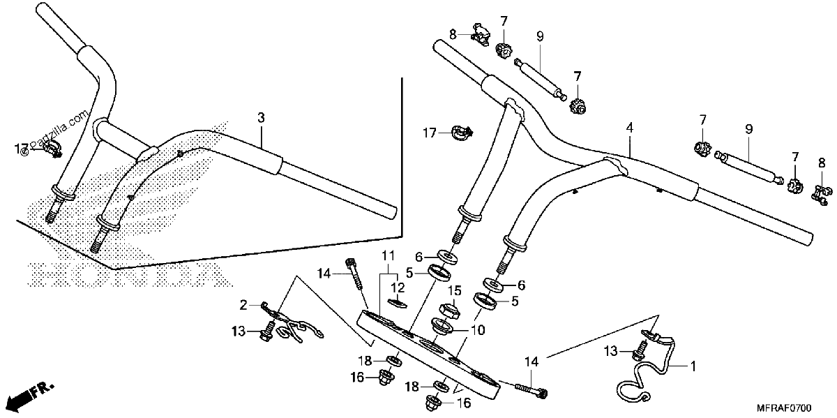 Diagrama de HANDLEBAR TOP BRIDGE 1