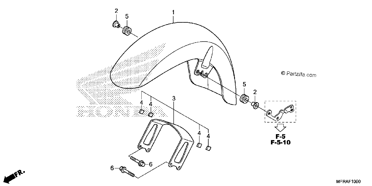 Diagrama de FRONT FENDER 1