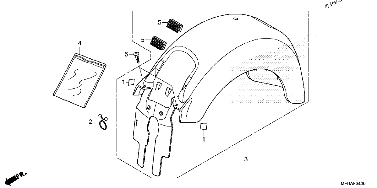 Diagrama de REAR FENDER 1