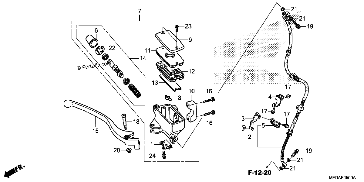 Diagrama de FRONT BRAKE MASTER CYLINDER 1