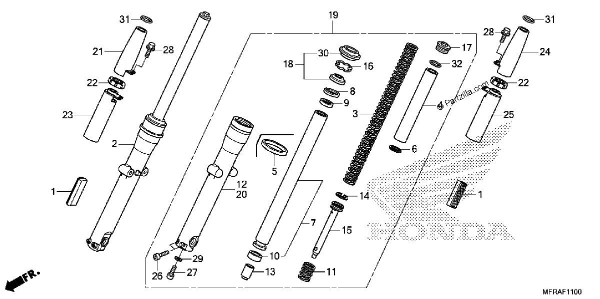 Diagrama de FRONT FORK 1