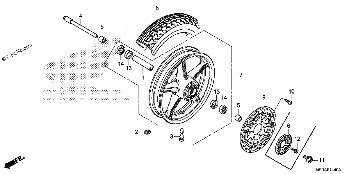 Diagrama de FRONT WHEEL 1