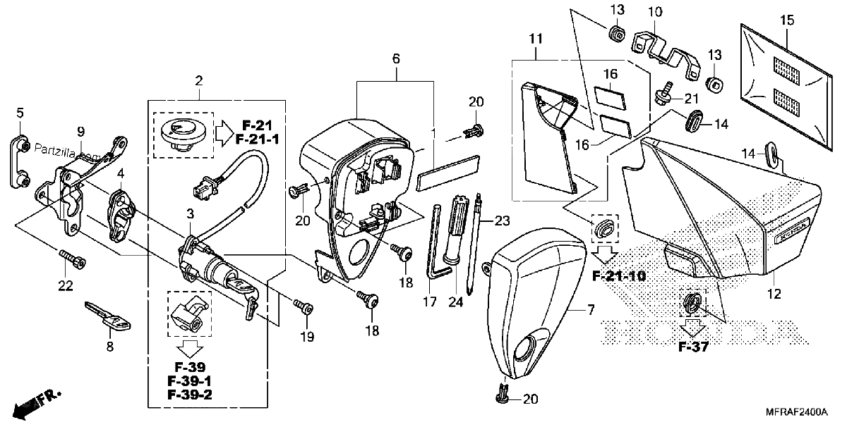 Diagrama de SIDE COVER TOOLS COMBINATION SWITCH