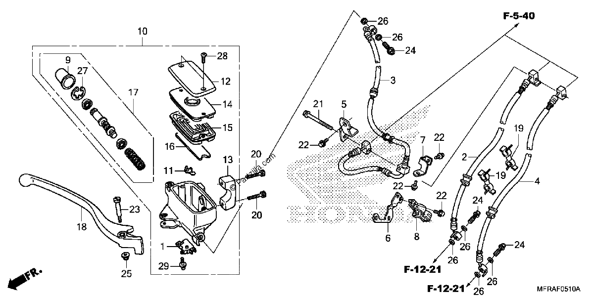 Diagrama de FRONT BRAKE MASTER CYLINDER 2