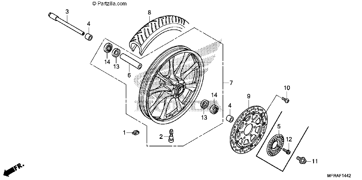 Diagrama de FRONT WHEEL 3
