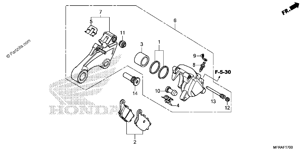 Diagrama de REAR BRAKE CALIPER 1