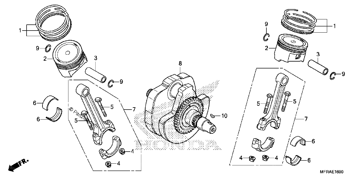 Diagrama de CRANKSHAFT PISTON
