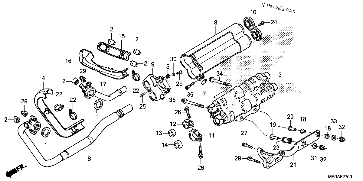 Diagrama de EXHAUST MUFFLER