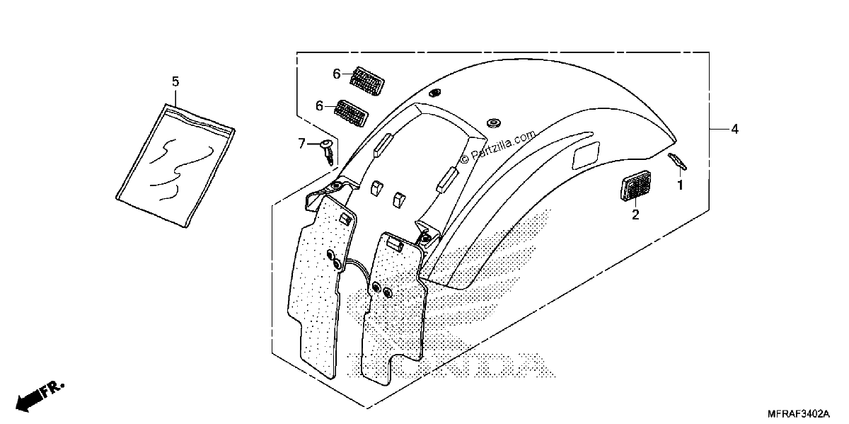 Diagrama de REAR FENDER 3