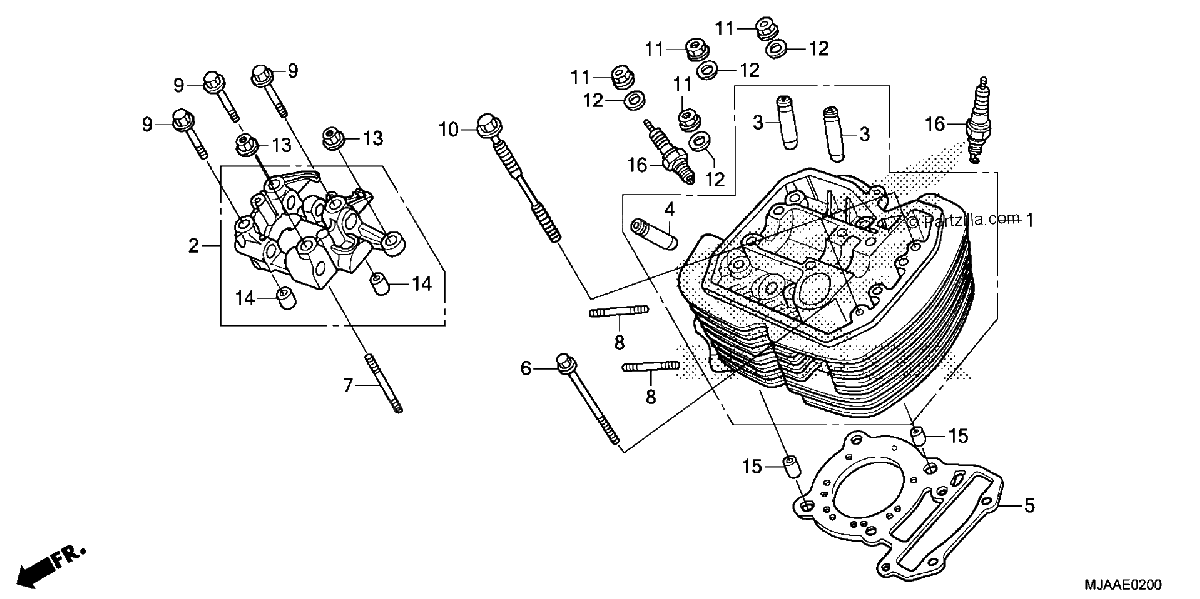 Diagrama de FRONT CYLINDER HEAD