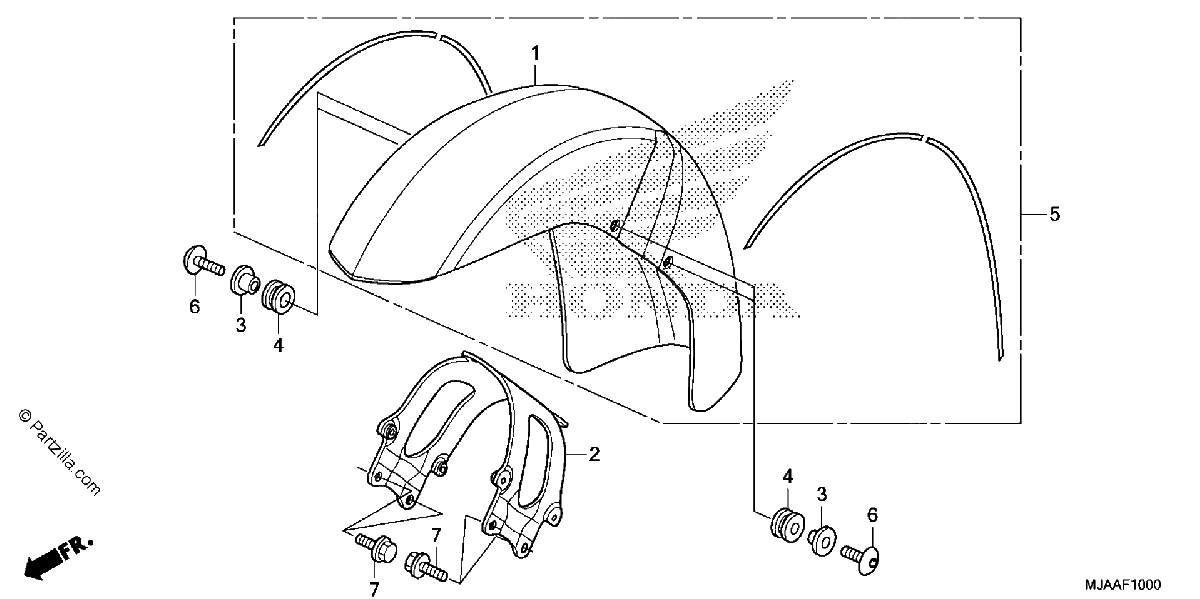 Diagrama de FRONT FENDER 1