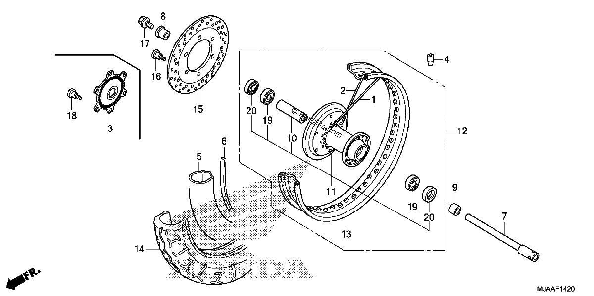 Diagrama de FRONT WHEEL 1
