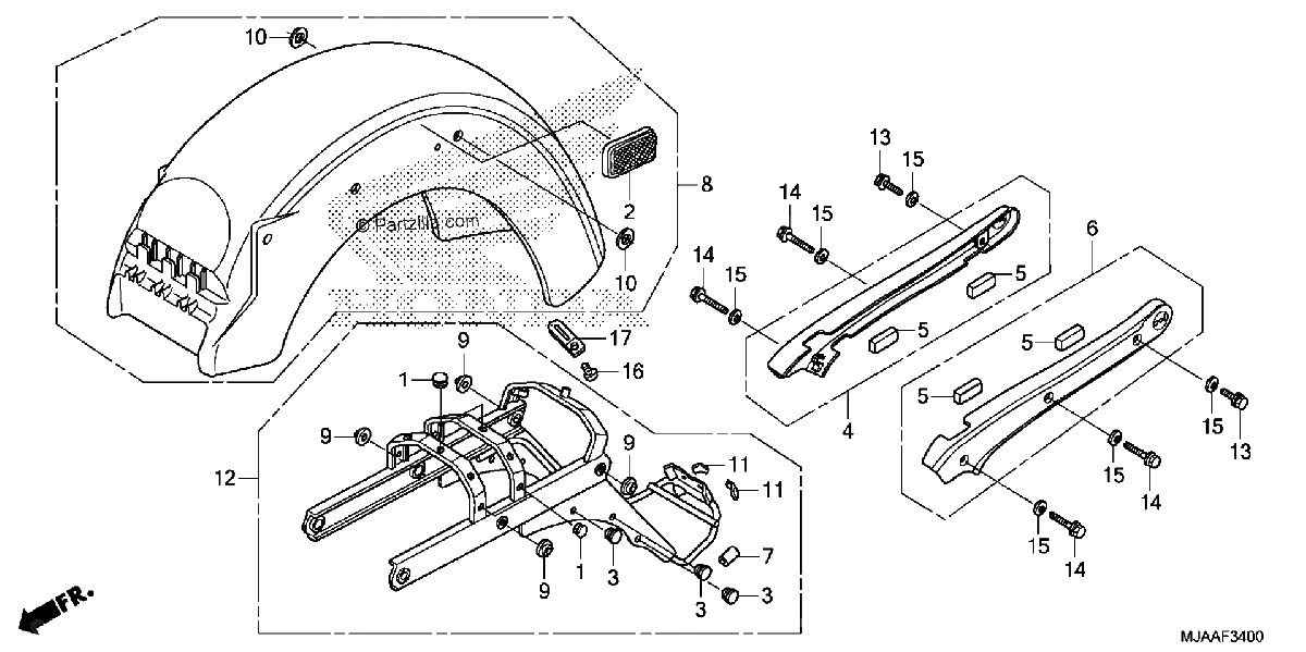 Diagrama de REAR FENDER 1