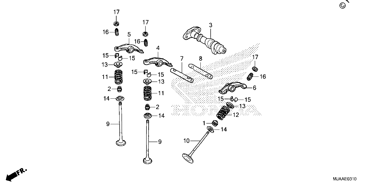 Diagrama de CAMSHAFT VALVE REAR