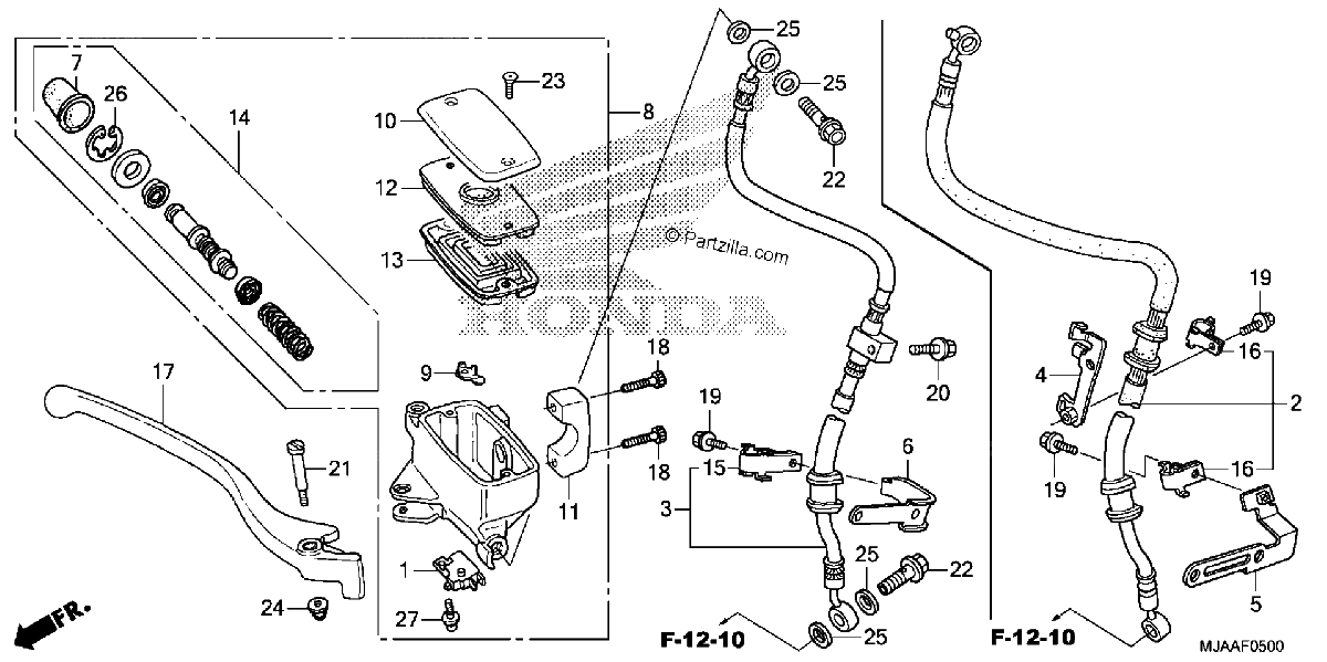 Diagrama de FRONT BRAKE MASTER CYLINDER 1