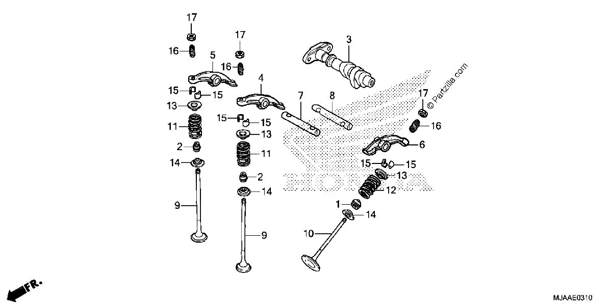 Diagrama de CAMSHAFT VALVE RR