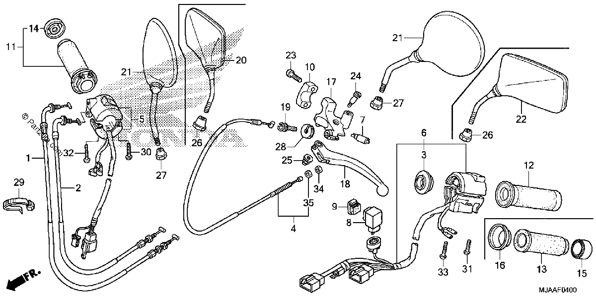 Diagrama de HANDLE LEVER SWITCH CABLE