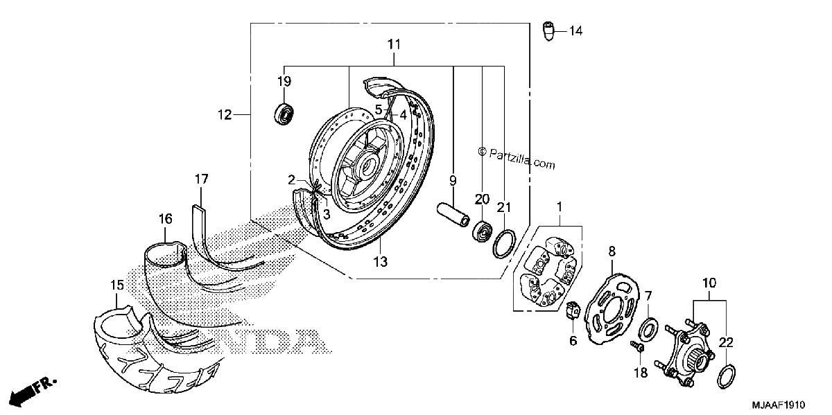 Diagrama de REAR WHEEL 1