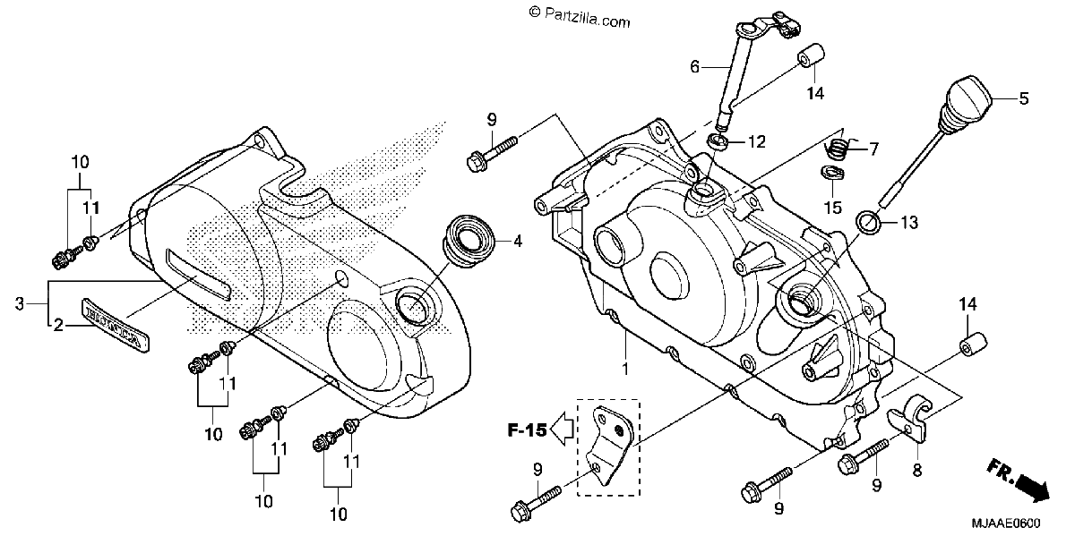 Diagrama de RIGHT CRANKCASE COVER 1