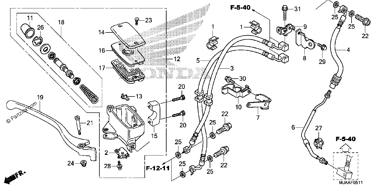 Diagrama de FRONT BRAKE MASTER CYLINDER 4