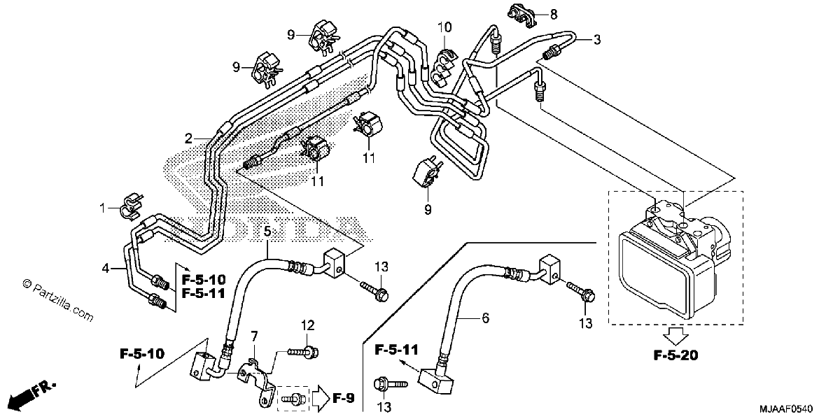 Diagrama de FRONT BRAKE PIPE