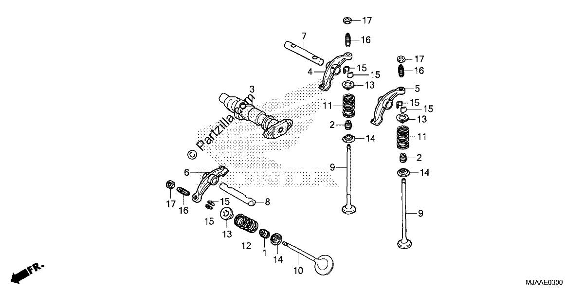 Diagrama de CAMSHAFT VALVE FRONT