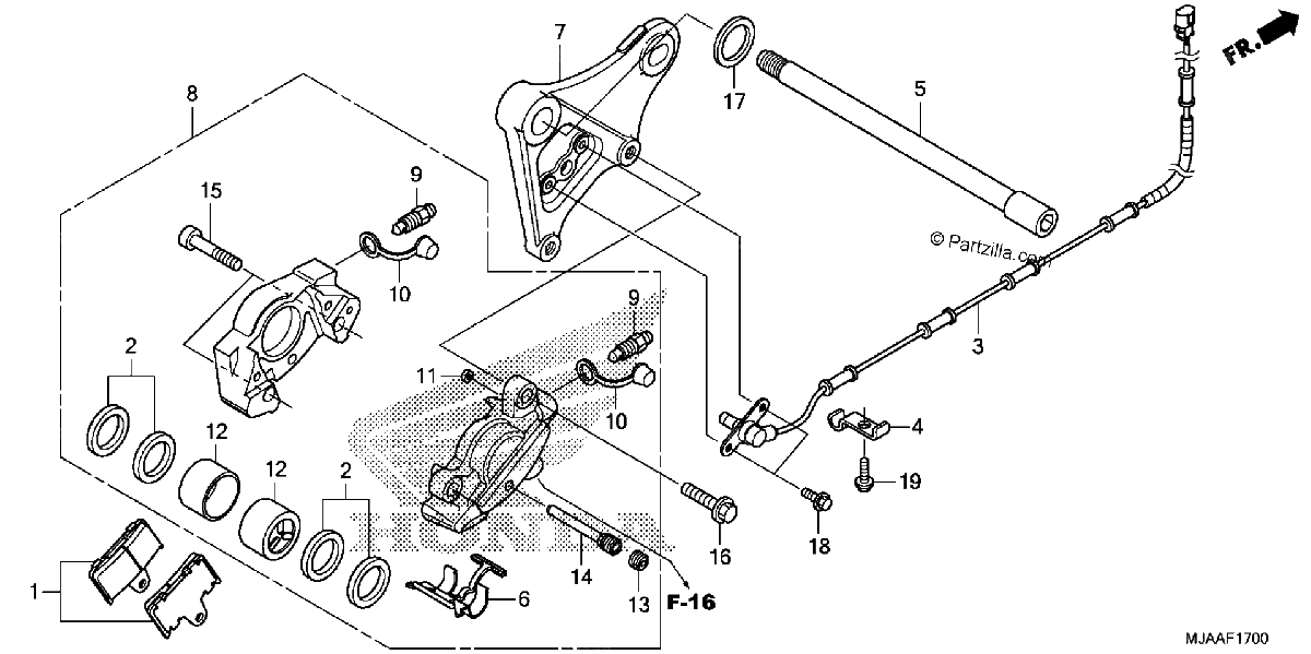 Diagrama de REAR BRAKE CALIPER